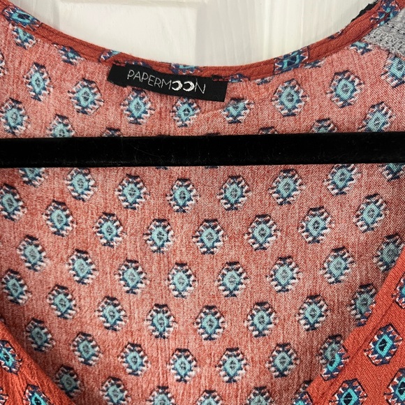 Papermoon Gray and Red Patterned Blouse - Picture 3 of 5